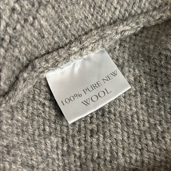 WOOL HOUSE Full Zip New Wool Sweater, NWOT, Gray/Cream, XS, $149 - Picture 9 of 10